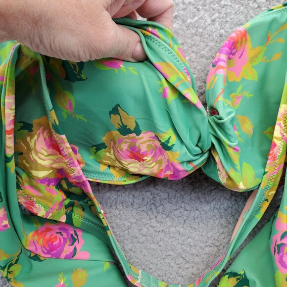 J. Crew  Crisscross Cutout Bandeau One-piece Swim Suit Rose Garden Size … - Picture 10 of 13